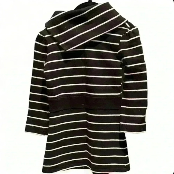 Old Navy - Girls Black/White Striped Cowl Neck Knit Dress-Size 4T - Picture 3 of 4